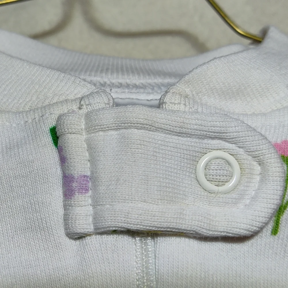 Hanna Andersson Floral Infant Pajamas Zippered 0-6 Mo 50 CM 100% Organic…